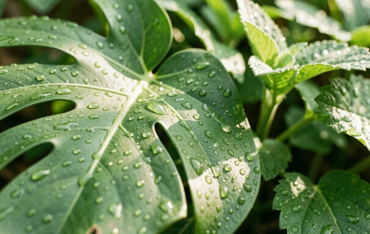 Hojas botánicas frescas